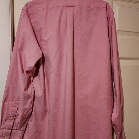 Lands End Mens Pink Oxford Button Down Tailored Dress Shirt Preppy 16x35 - Picture 5 of 10